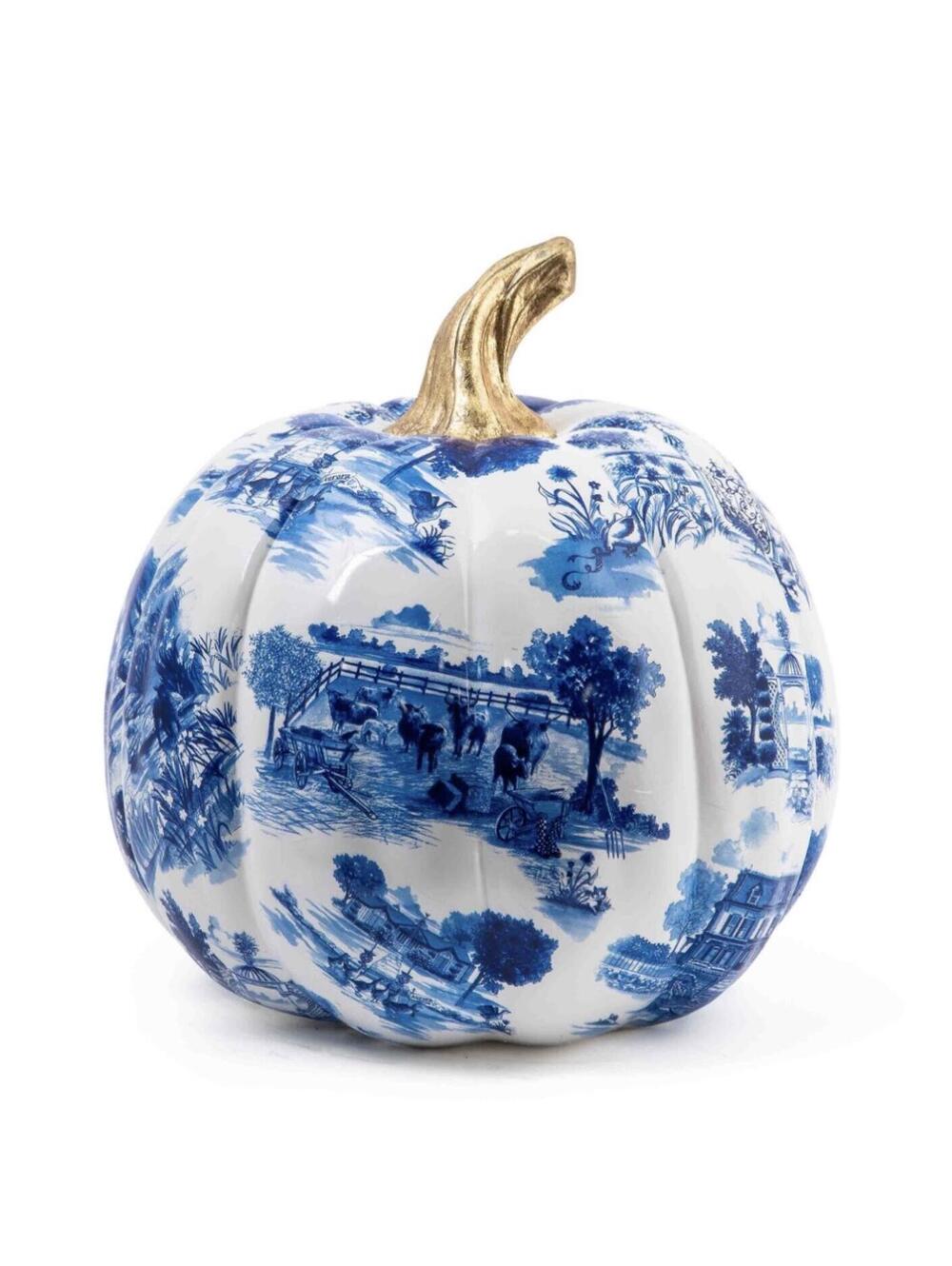 NWT MacKenzie-Childs Large Royal Toile Pumpkin